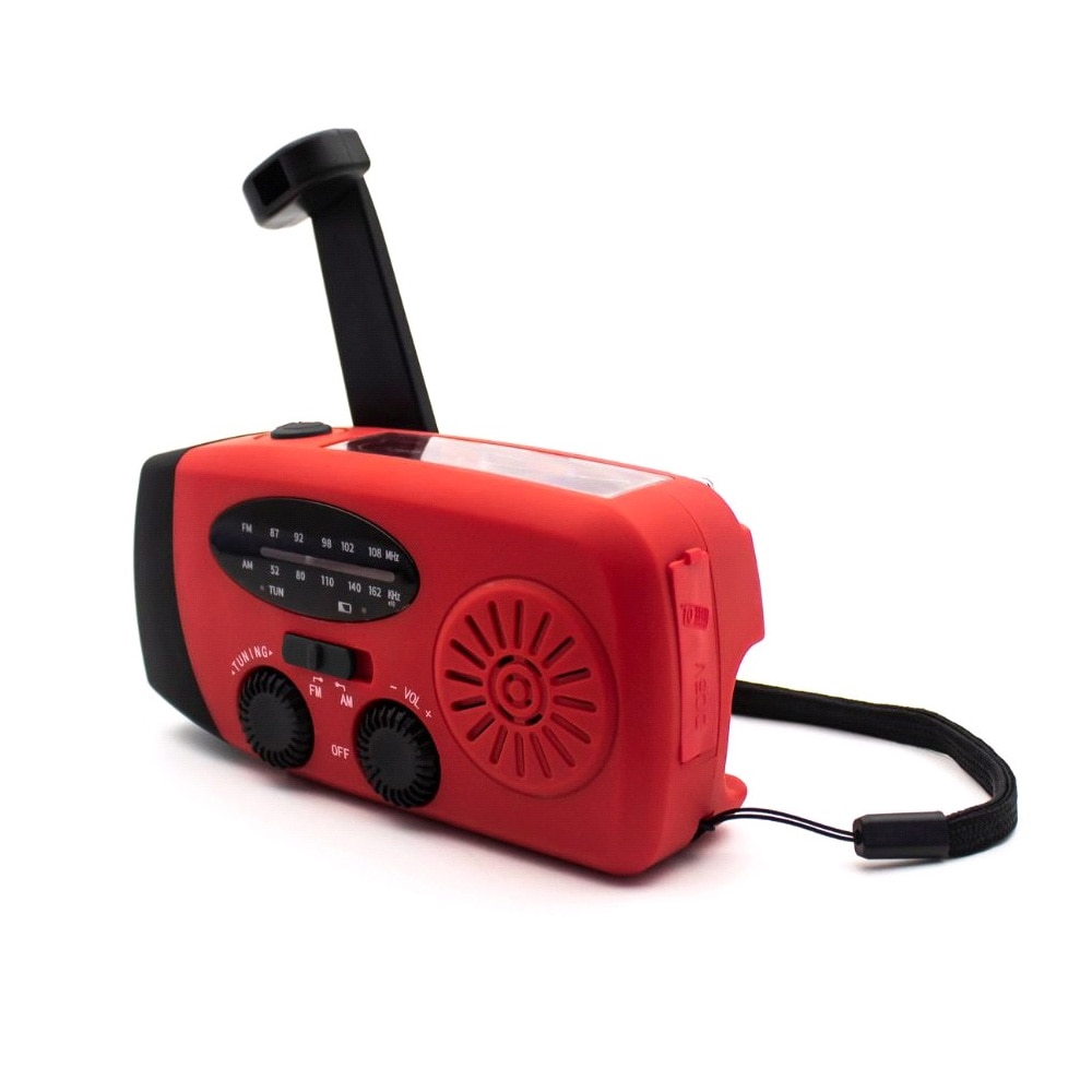 United ESR2534 nödradio med powerbank, solpanel och handvev - Röd