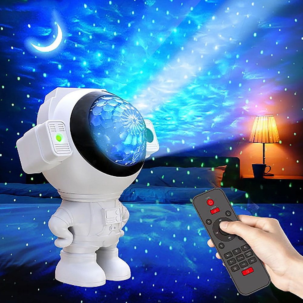 Astronautlampa stjärnprojektor / galaxylampa / månlampa / projektorlampa med fjärrkontroll
