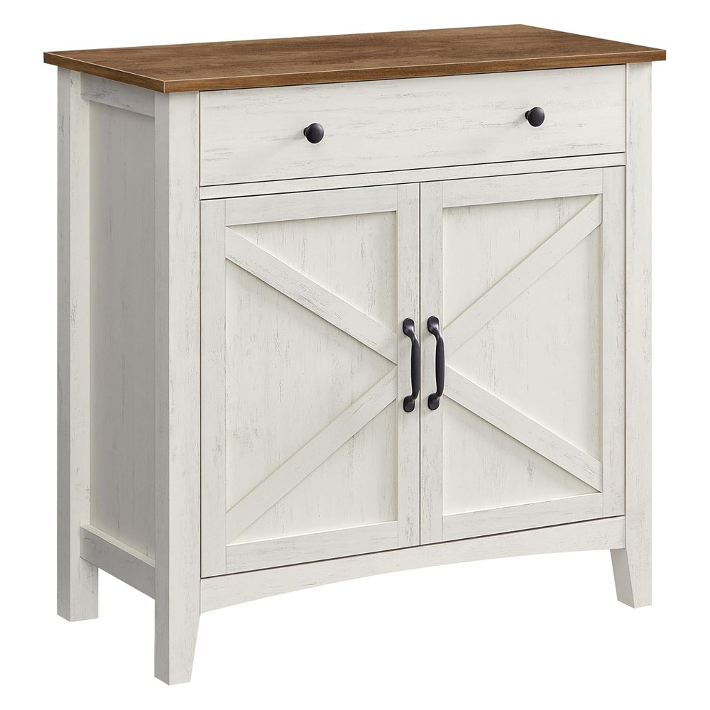 Förvaringsskåp 80 cm Country Style rustik - vit/brun