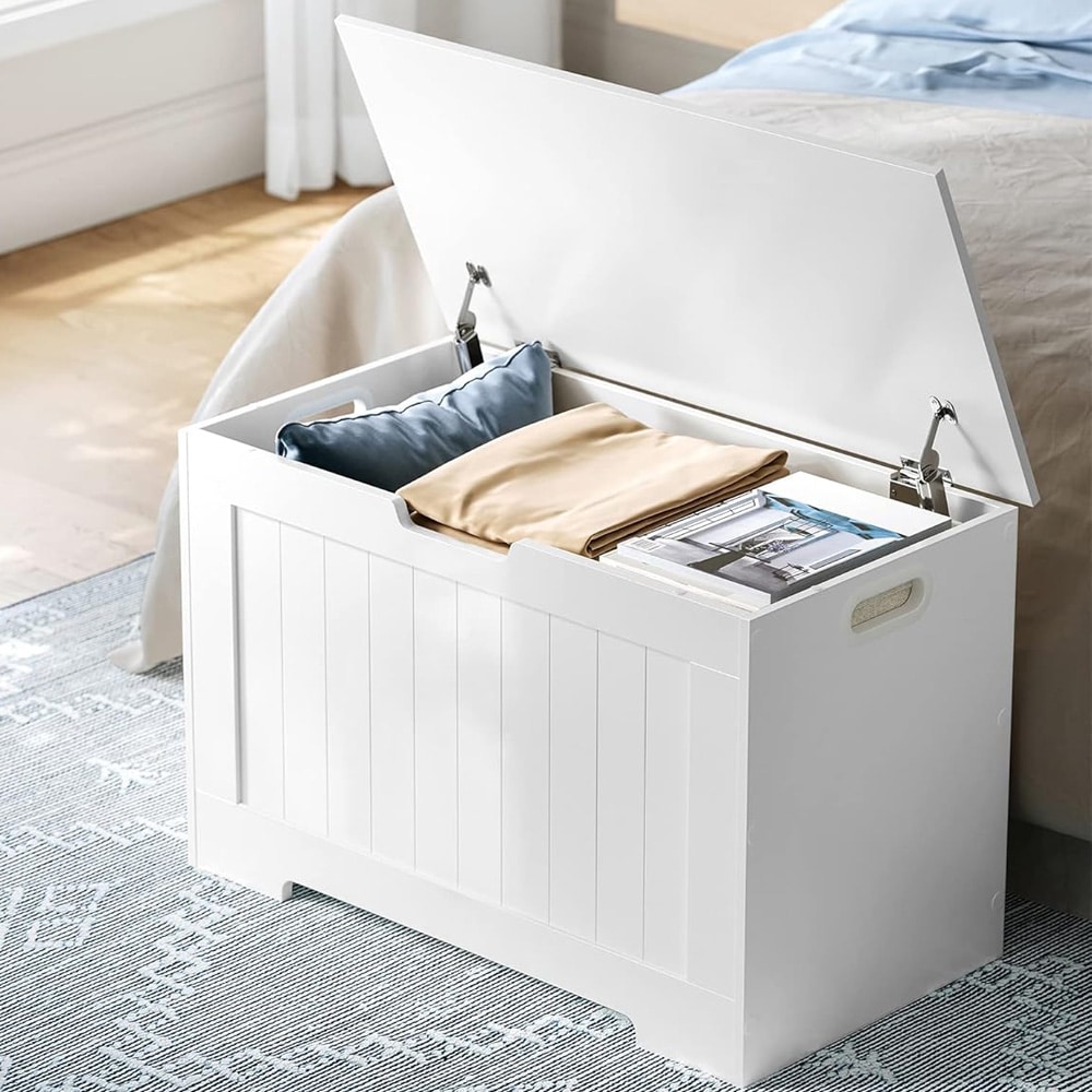 Förvaringsbänk med lock 76×40×48 cm – Vit
