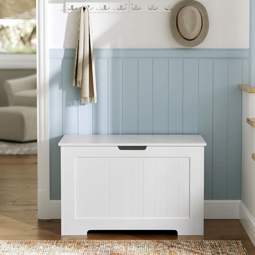 Förvaringsbänk med lock 76×40×48 cm – Vit