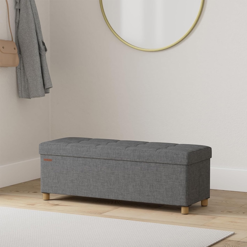 Stor fotpall med förvaring 110 × 40 × 38 cm – Grå