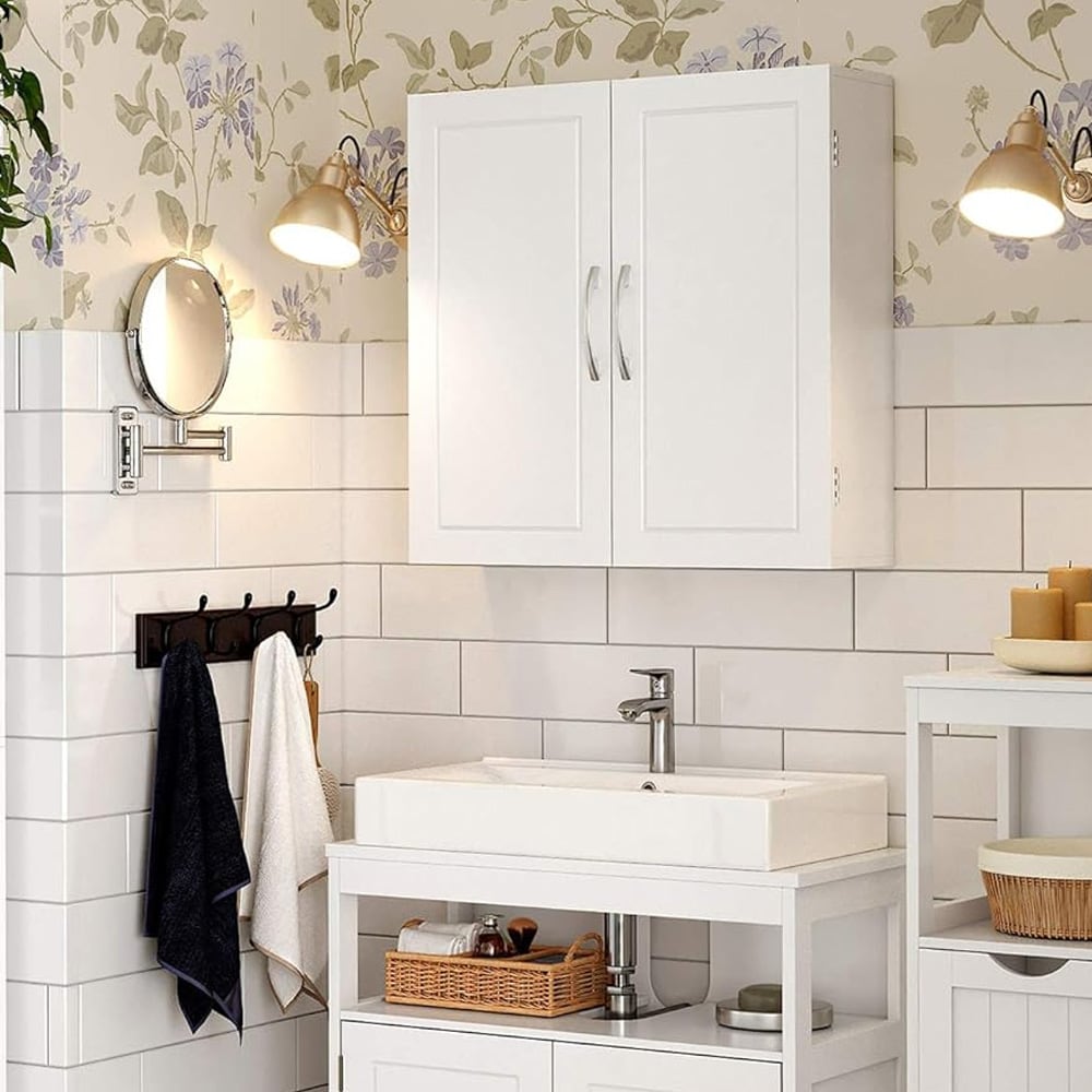 Badrumsskåp med 3 hyllor - Vit