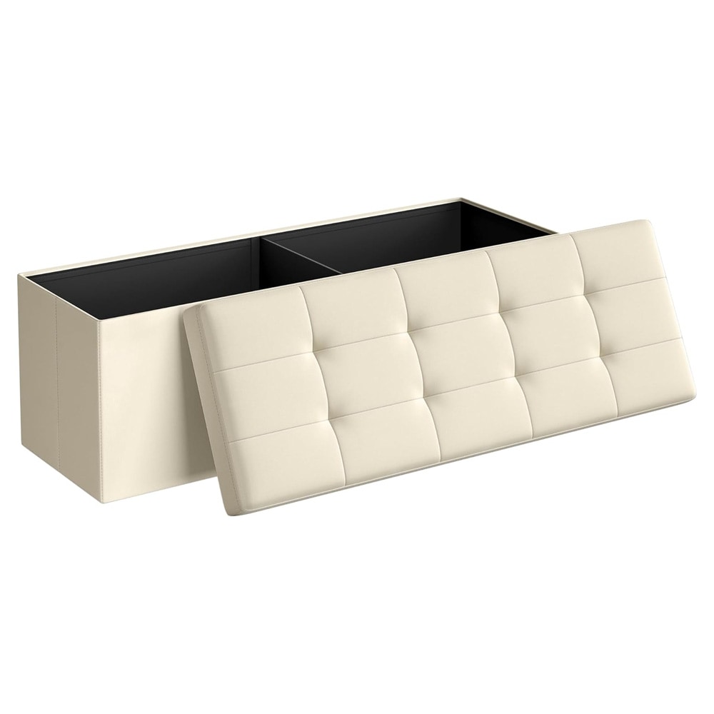 Stor fotpall med förvaring 110 × 38 × 38 cm – Beige
