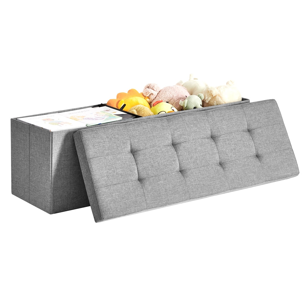 Stor fotpall med förvaring 110 × 40 × 38 cm – Grå