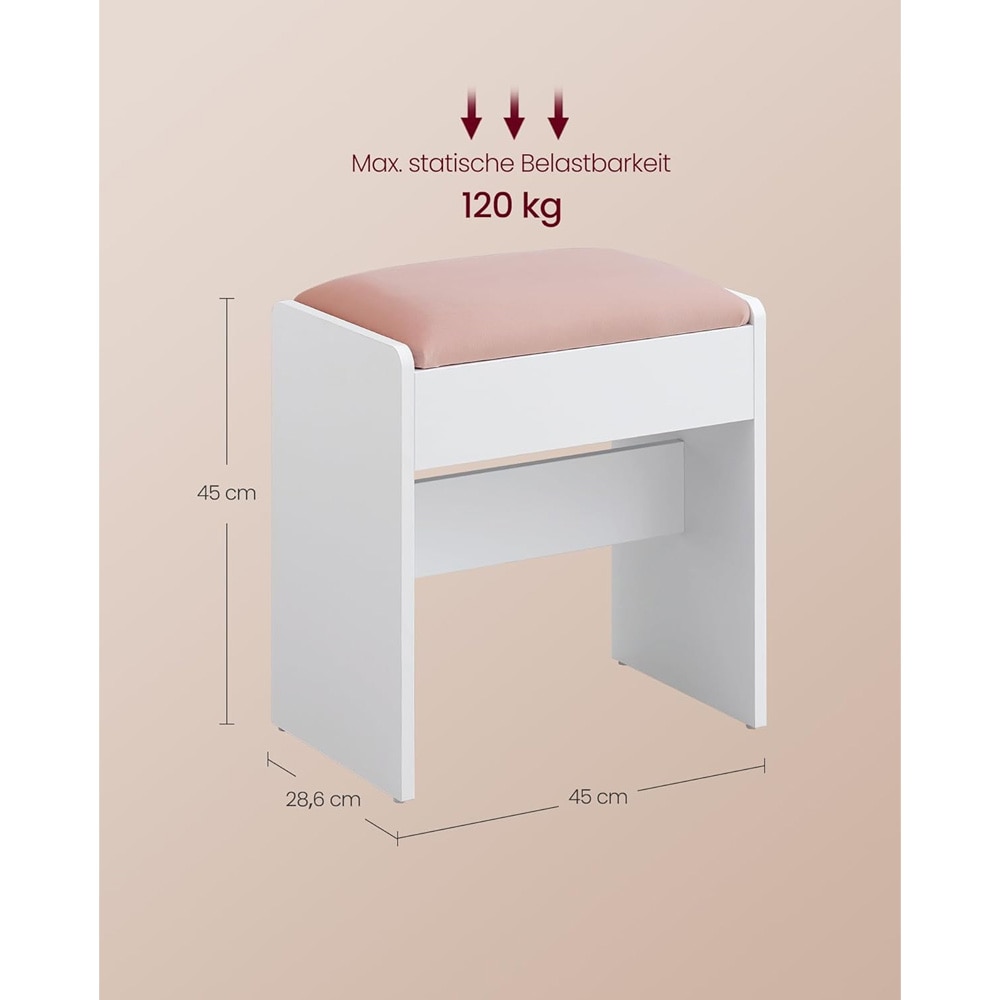 Sminkpall i sammet – Vit/Rosa