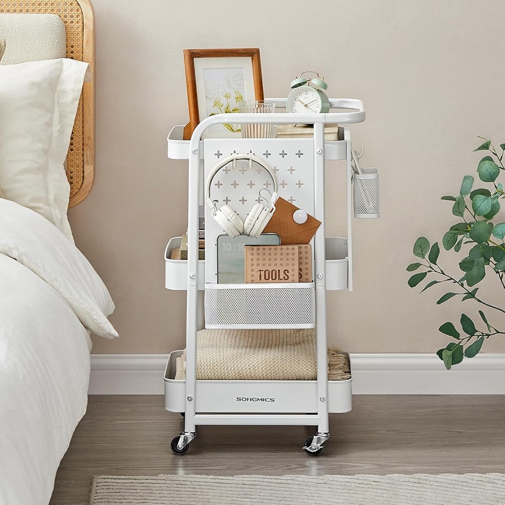 Rullvagn med 3 hyllpan - Vit