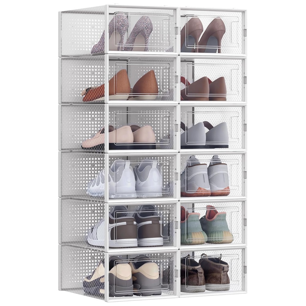 Modulär skoförvaring i plast - Vit/Klar
