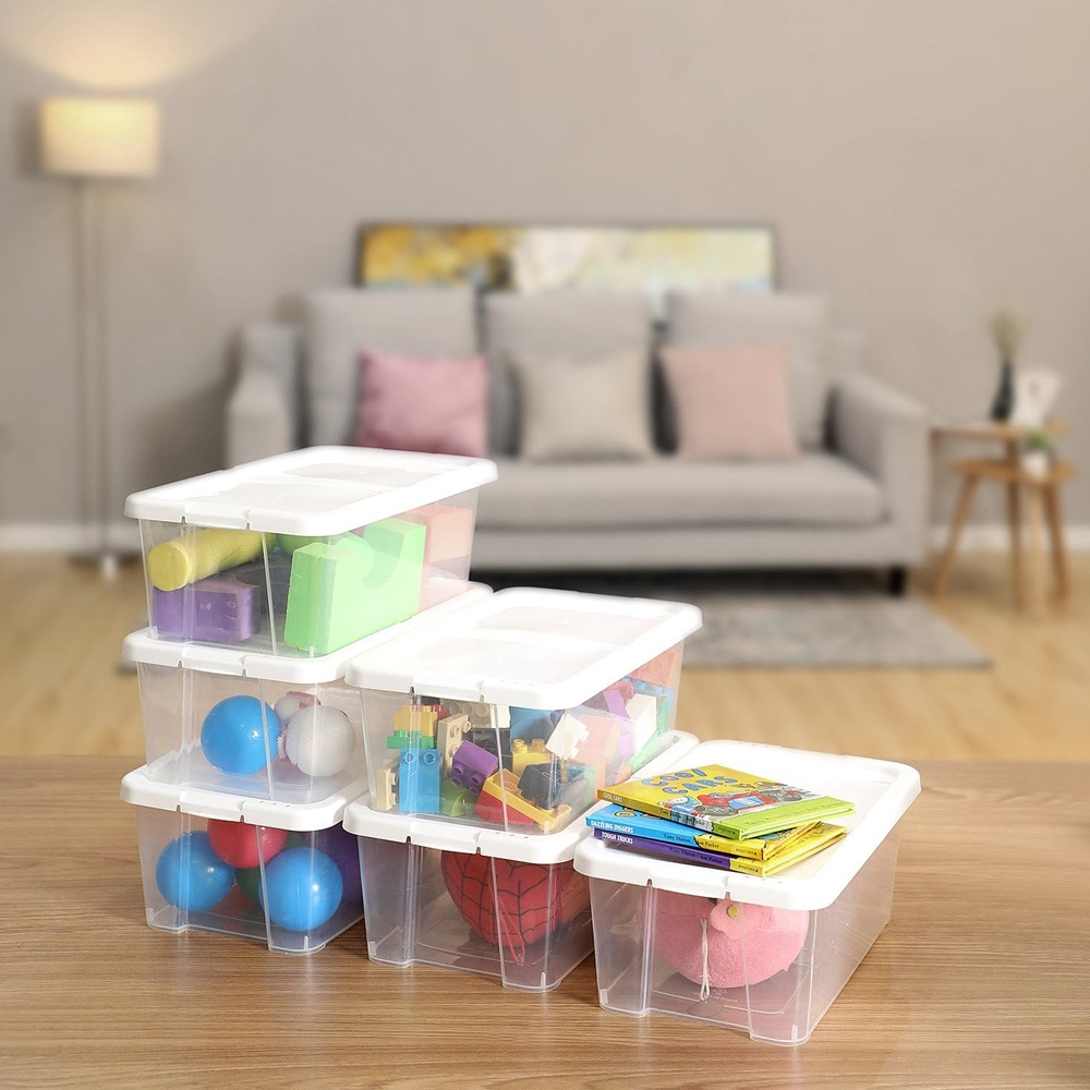 Förvaringslådor för skor med lock i plast 12-pack