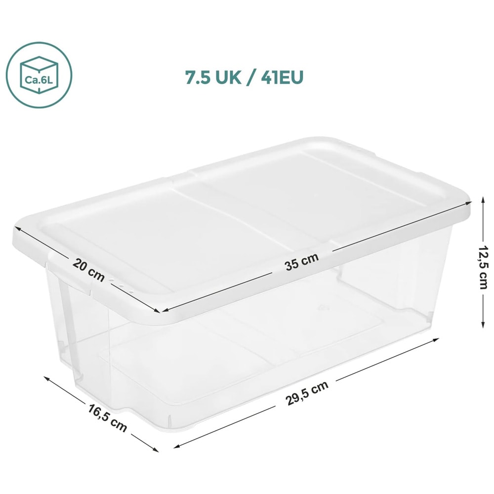 Förvaringslådor för skor med lock i plast 12-pack
