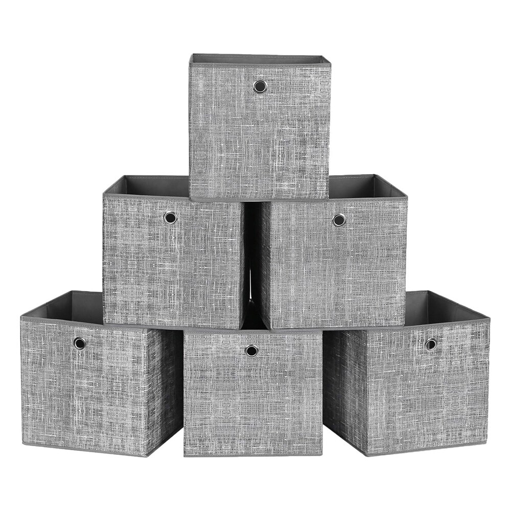 Vikbara förvaringslådor 30x30x30cm 6-pack – Grå