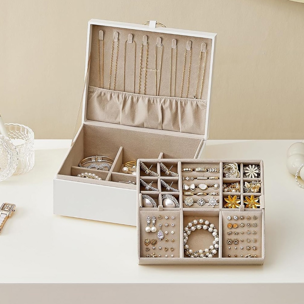 Smyckesskrin med 2 lager - Vit