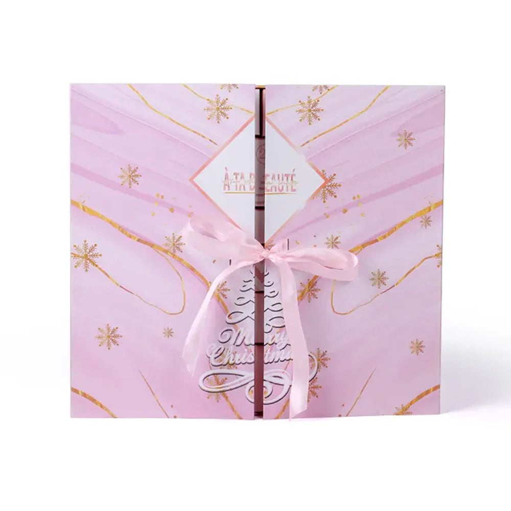 Adventskalender med 24 utdragbara lådor - Rosa