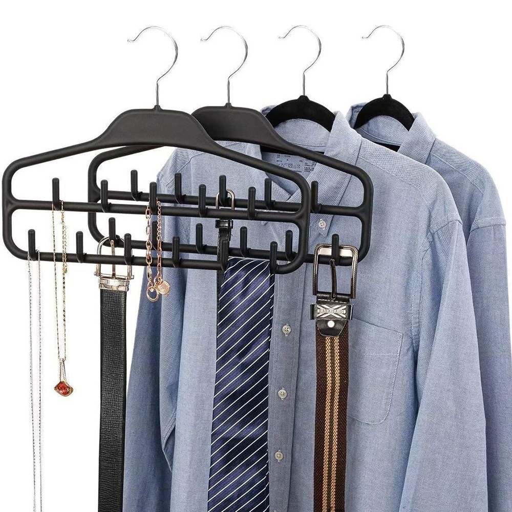 Galge för slipsar och bälten, 2-pack med halkskydd