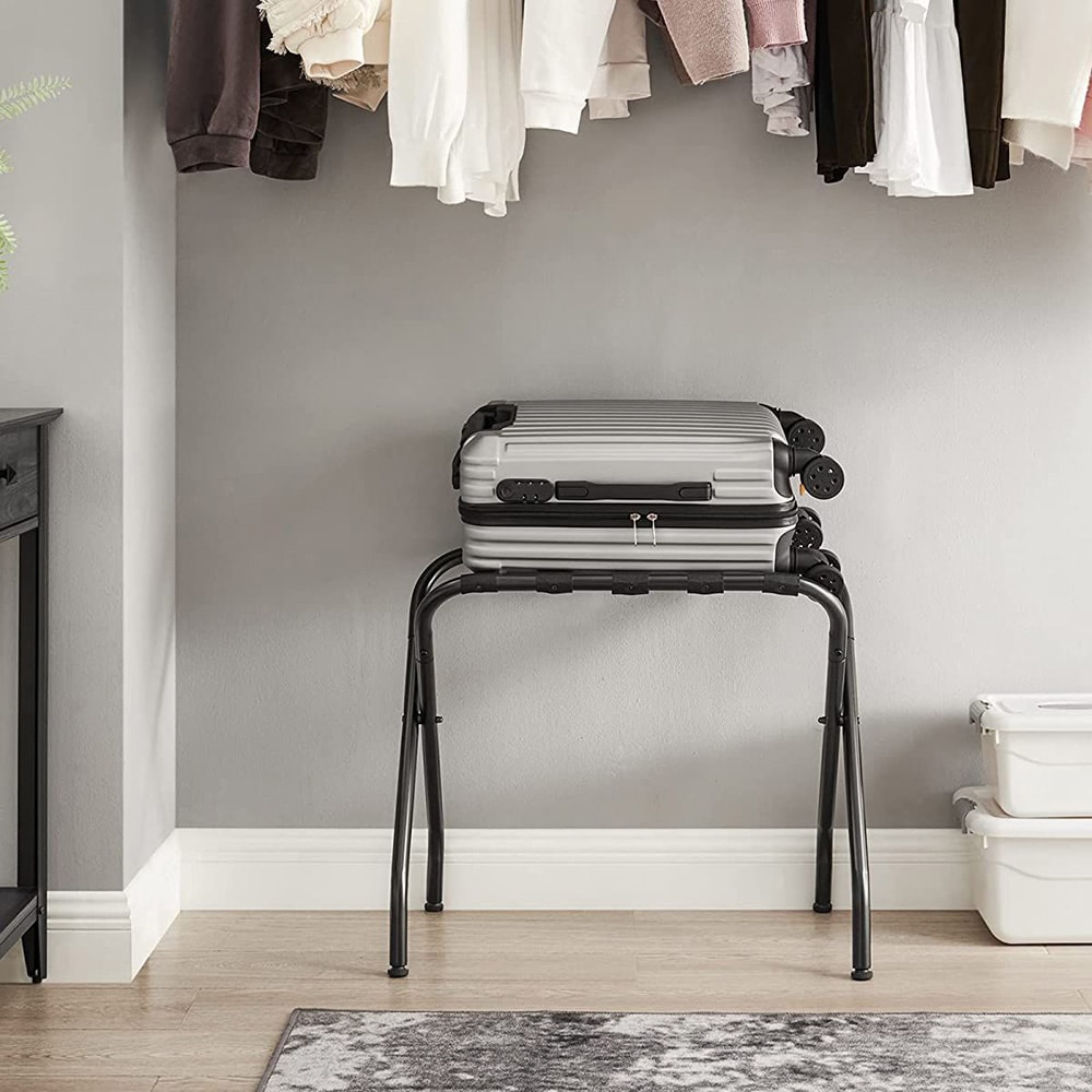 Vikbar bagagepall i metall – svart