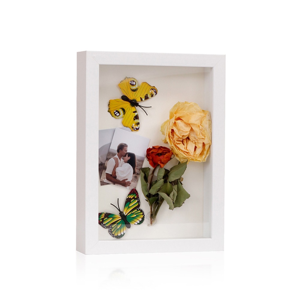 Ram för torkade blommor A4 - Vit