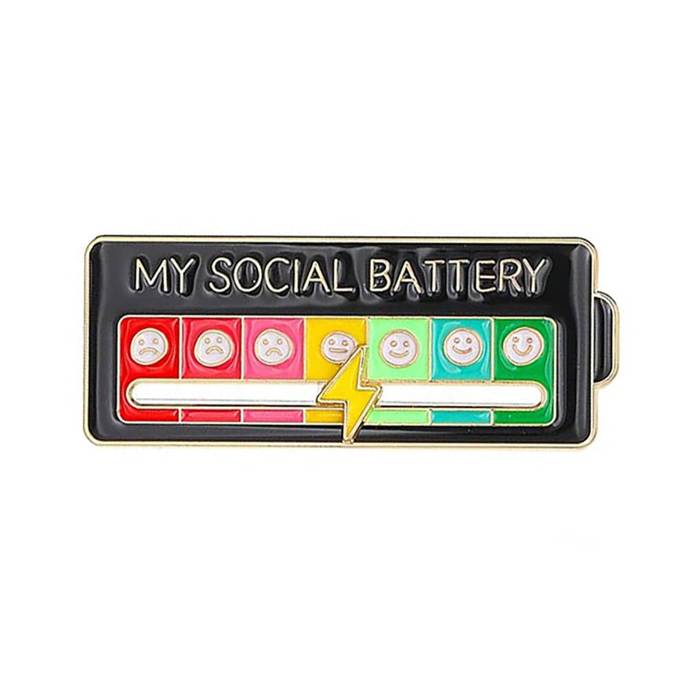 My Social Battery - Brosch - Svart