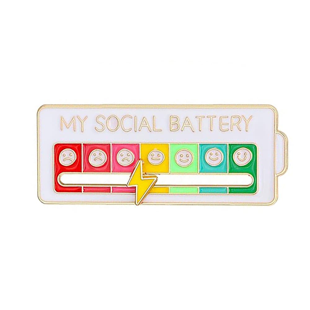 My Social Battery - Brosch - Vit