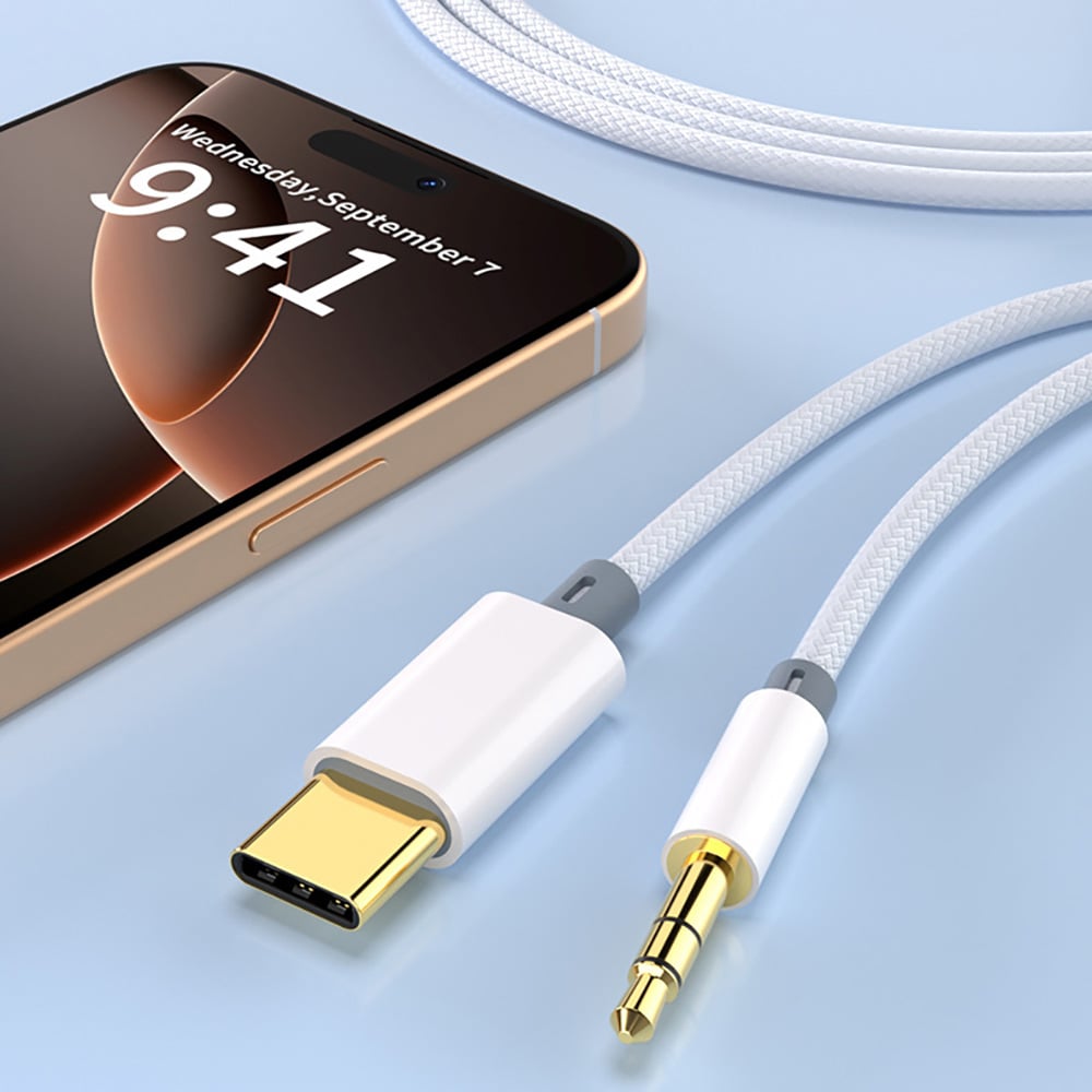 Ljudkabel USB-C till 3,5 mm med inbyggd DAC