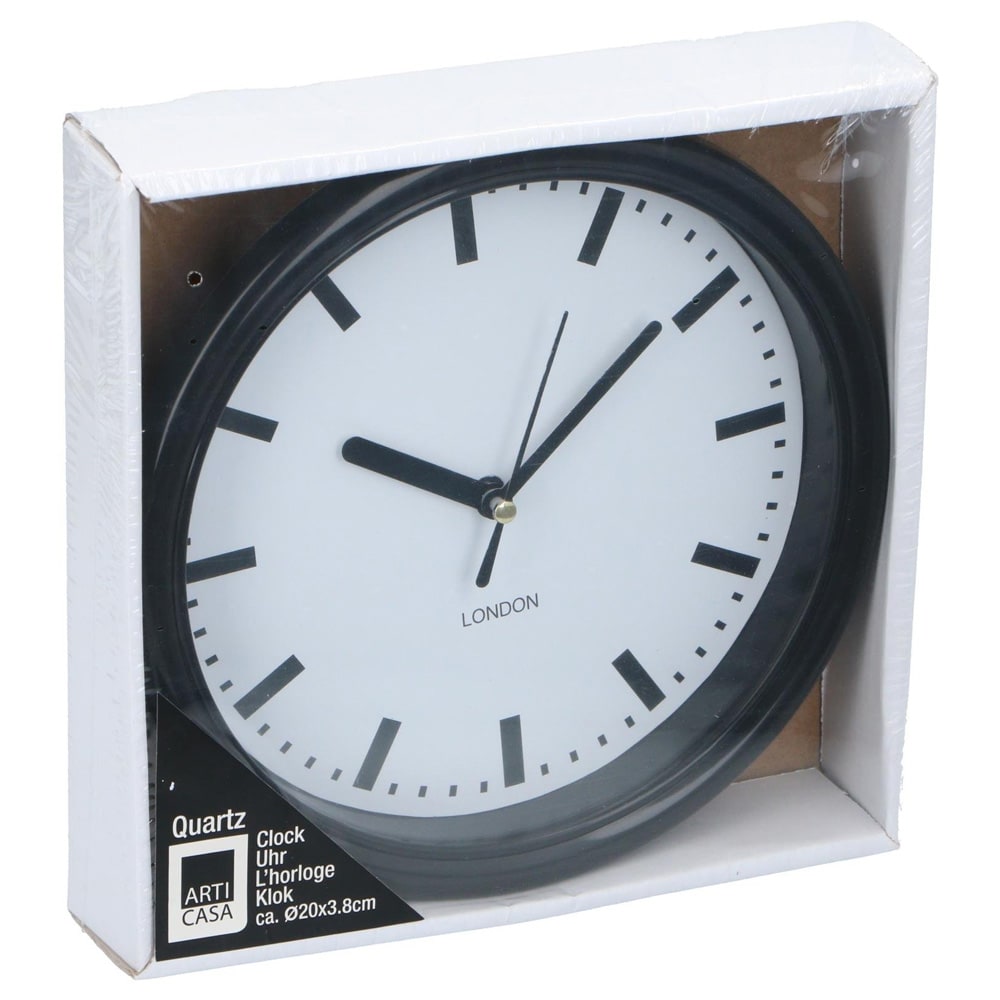 Liten väggklocka 20cm  - Svart Ram