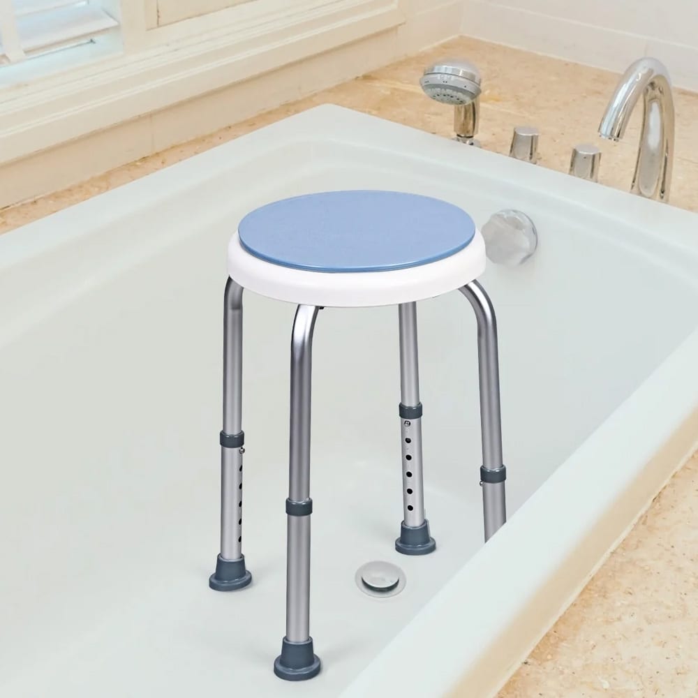 Duschstol med 360° roterande sits och justerbar höjd