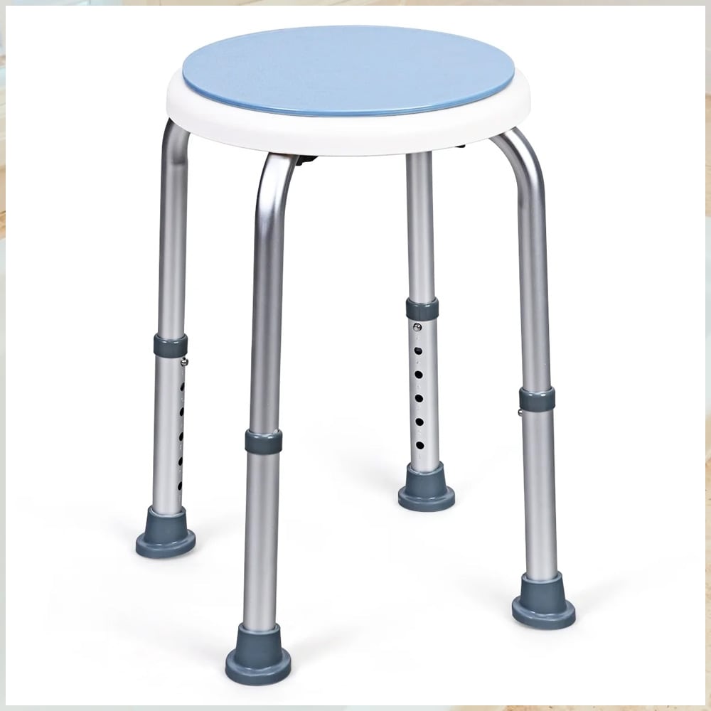 Duschstol med 360° roterande sits och justerbar höjd