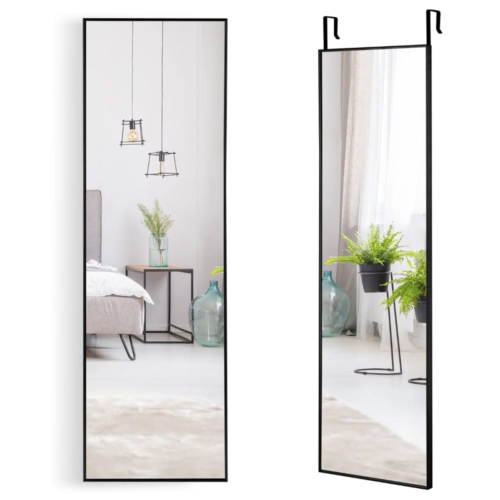 Helkroppsspegel med ram 120 × 37 cm – svart