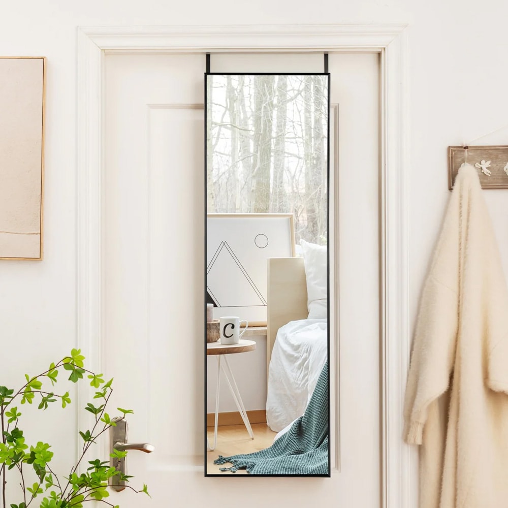 Helkroppsspegel med ram 120 × 37 cm – svart