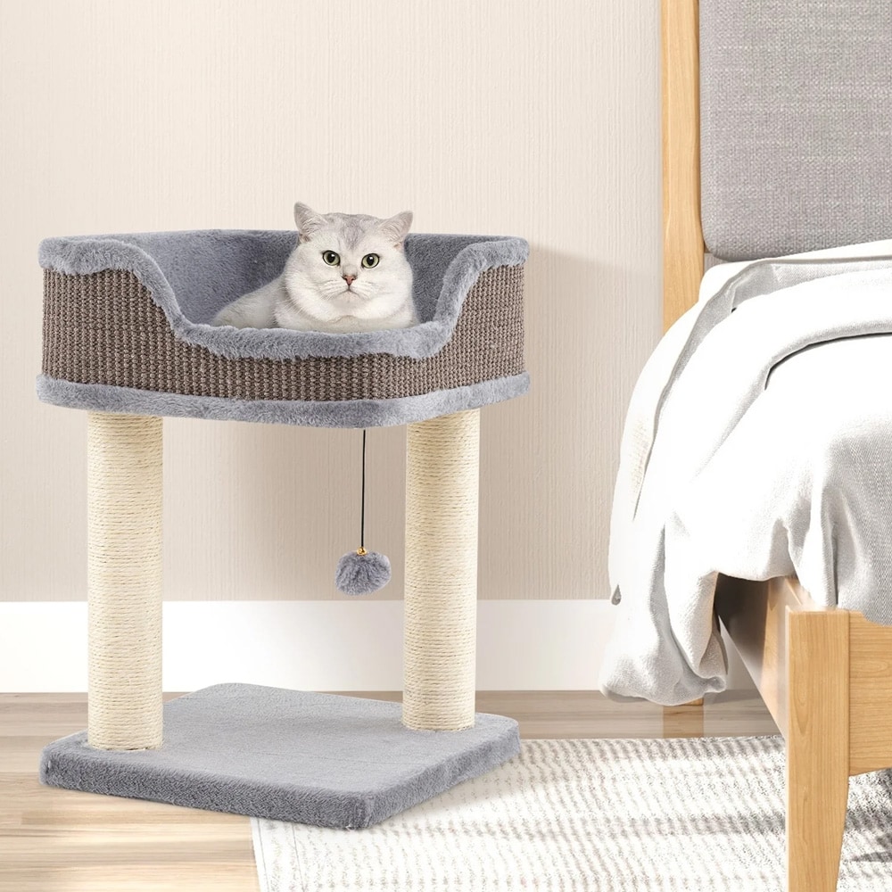 Katträd med klöspelare och liggplats – Grå