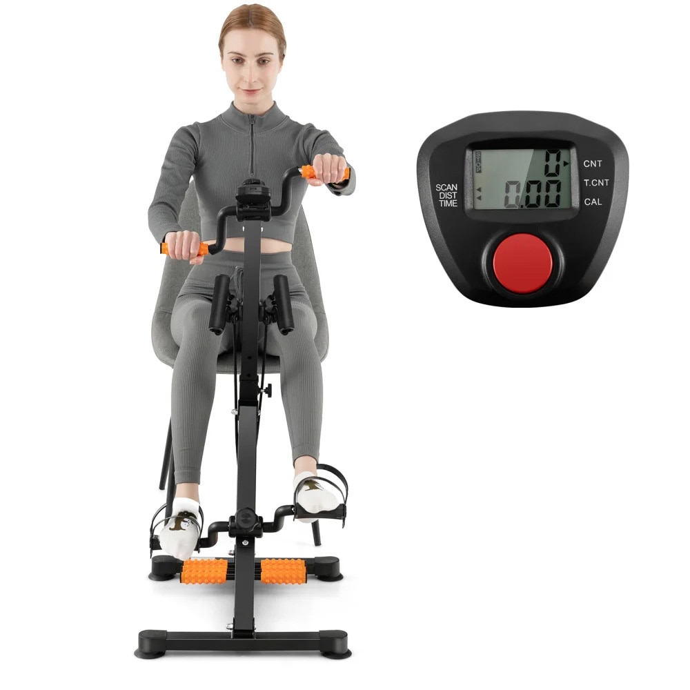 Motionscykel med LCD-skärm och massage – Svart/Gul