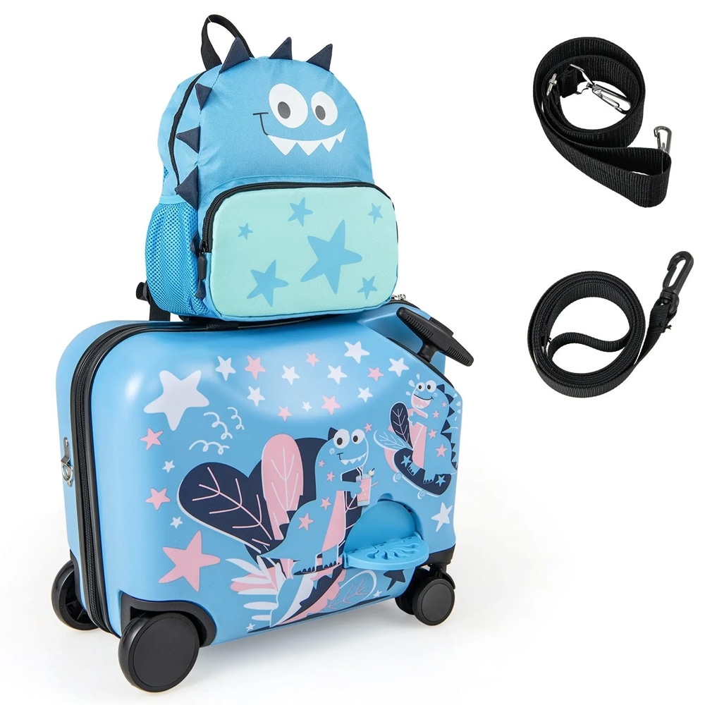 Resväskset för barn med hjul och teleskophandtag – Blå