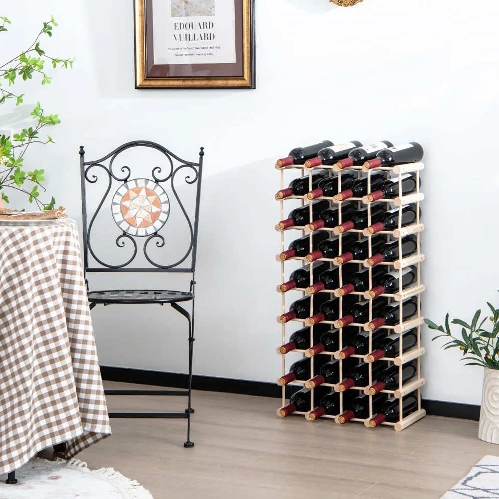 Vinställ i trä för 36 flaskor