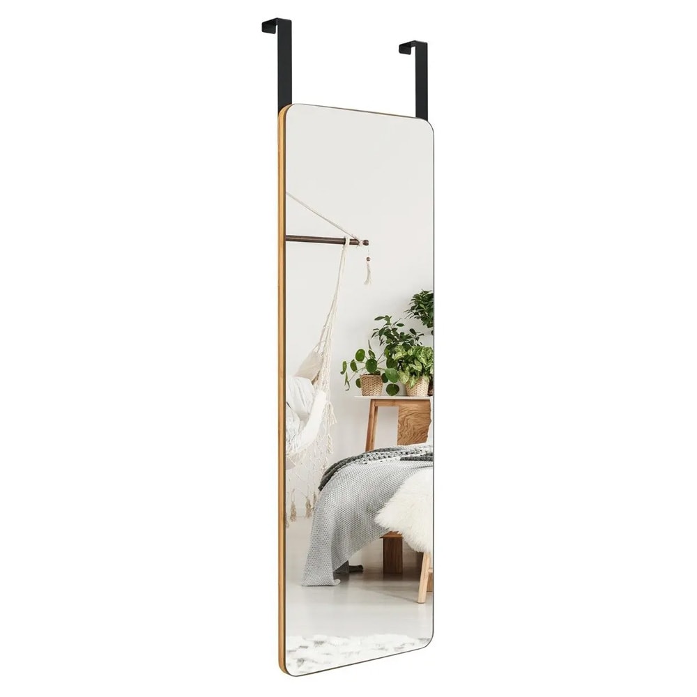 Väggspegel / dörrspegel 100 × 35 cm – Natur
