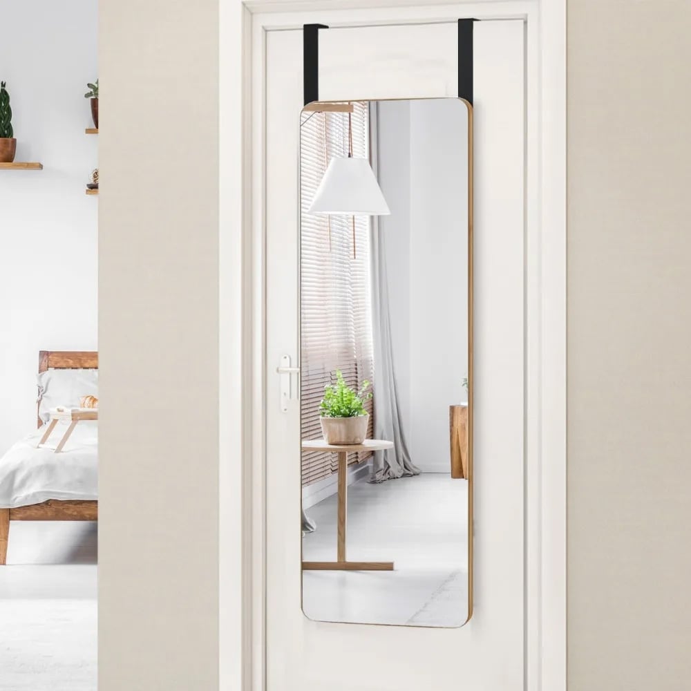 Väggspegel / dörrspegel  100 × 35 cm – Natur