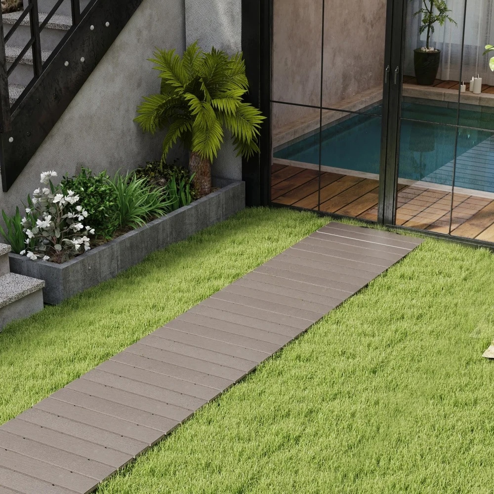 Trädgårdsgång 242 cm utrullbar – Grå