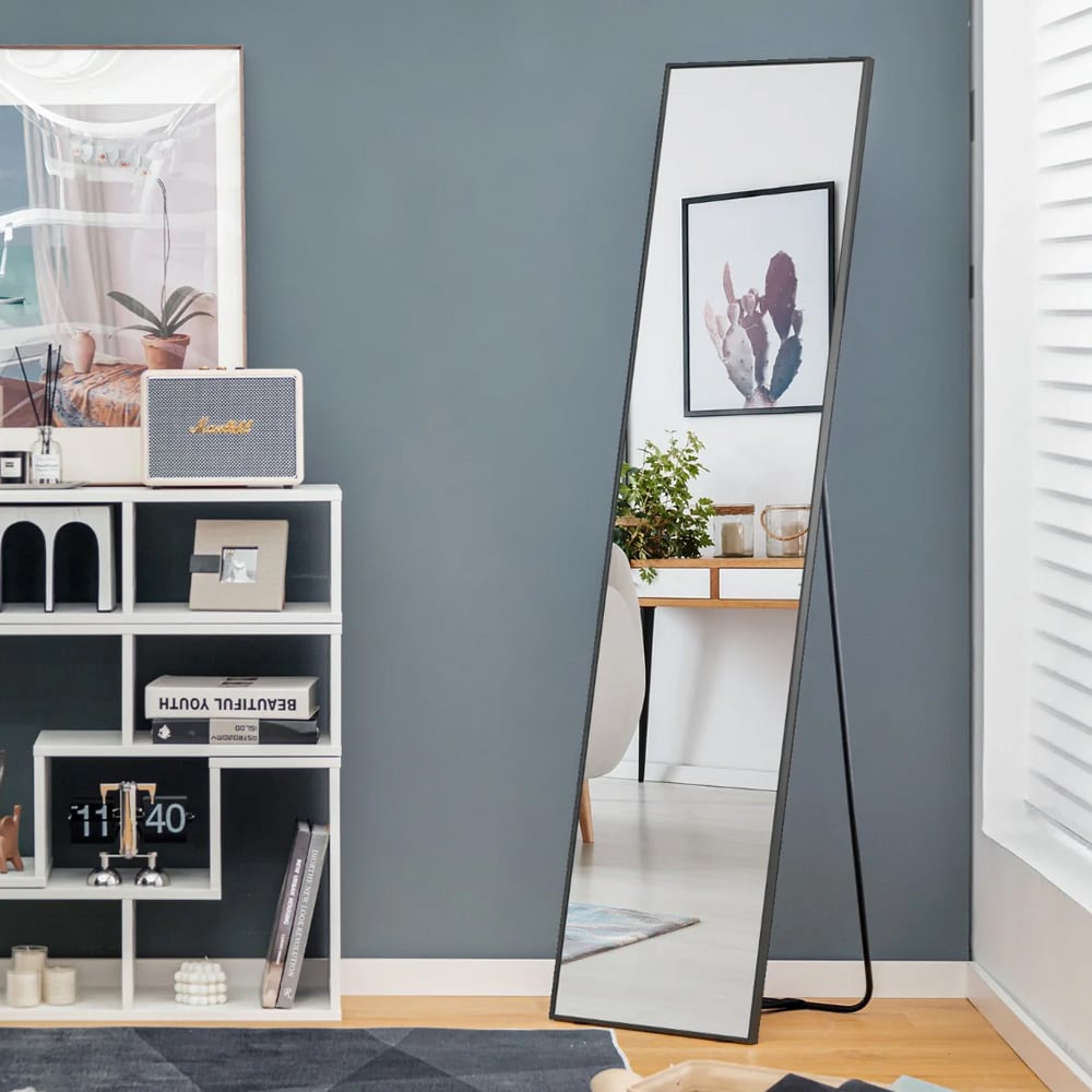 Helkroppsspegel 160 × 40 cm – Svart