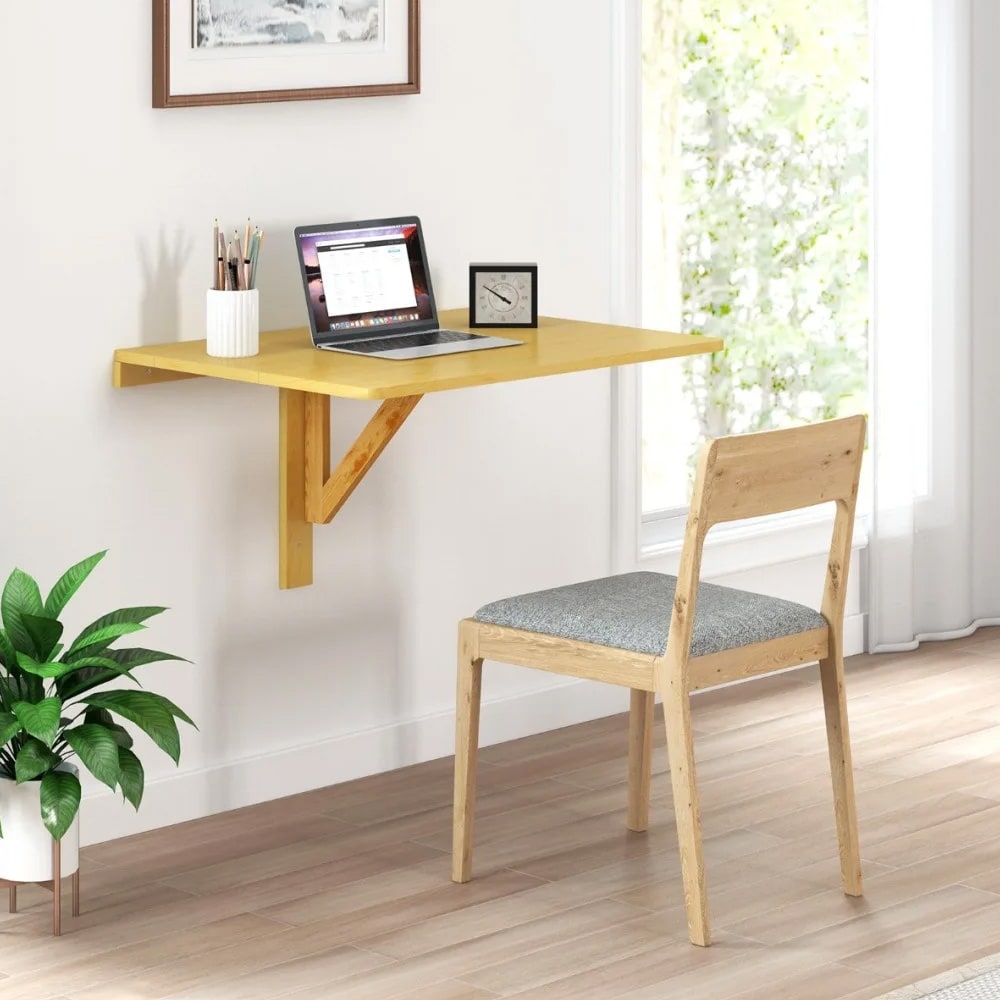 Väggmonterat fällbord 80 × 60 cm – Trä