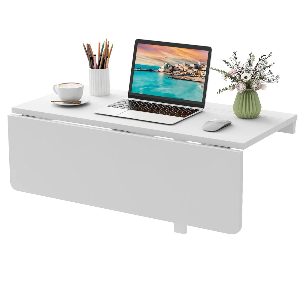 Väggmonterat fällbord 80 × 60 cm – Vit