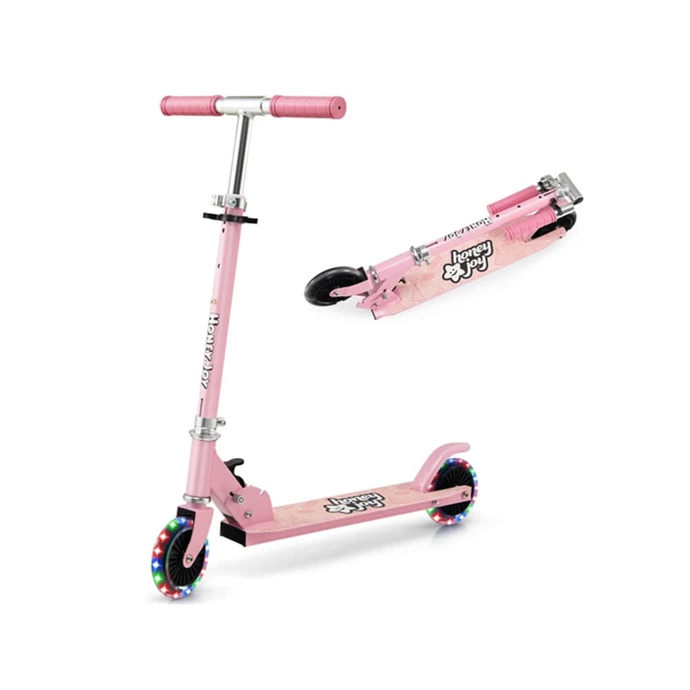 Hopfällbar sparkcykel för barn 3+ år – Rosa