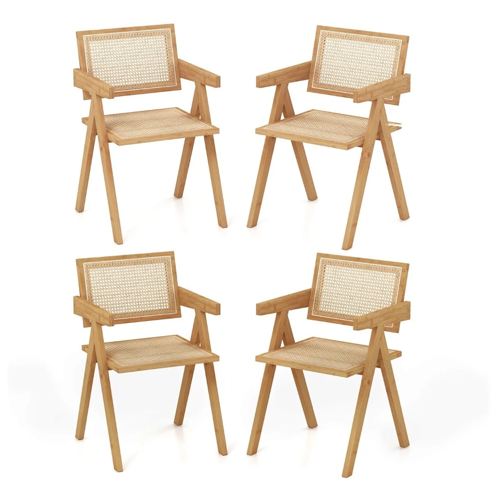 Matstolar i bambu och – Set om 4