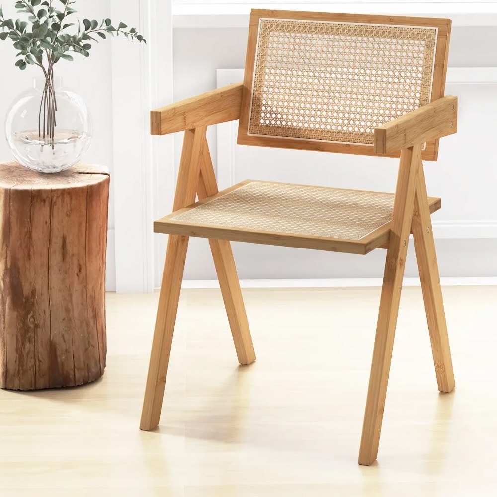 Matstolar i bambu och – Set om 4