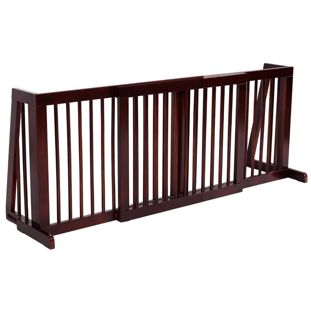 Justerbar hundgrind 74–183 cm – Brun