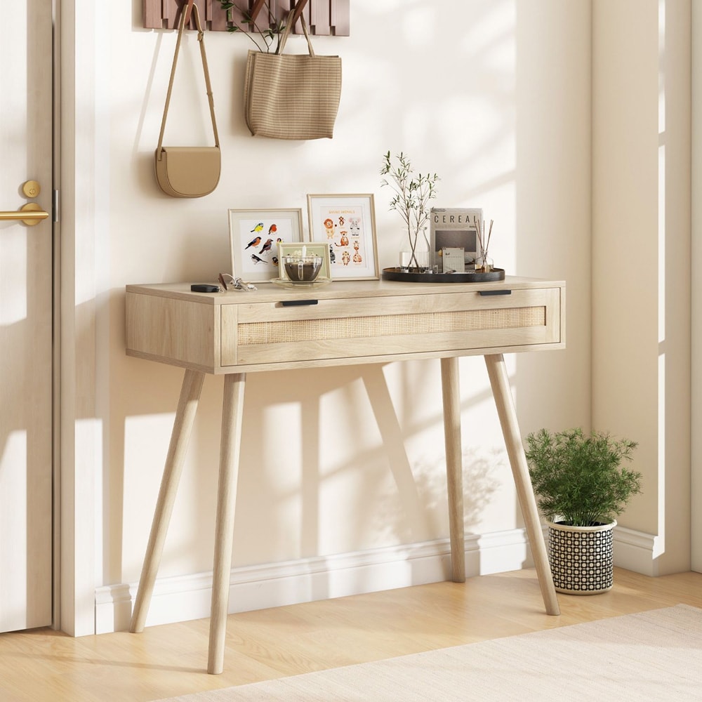 Konsolbord med låda – Rotting/Trä