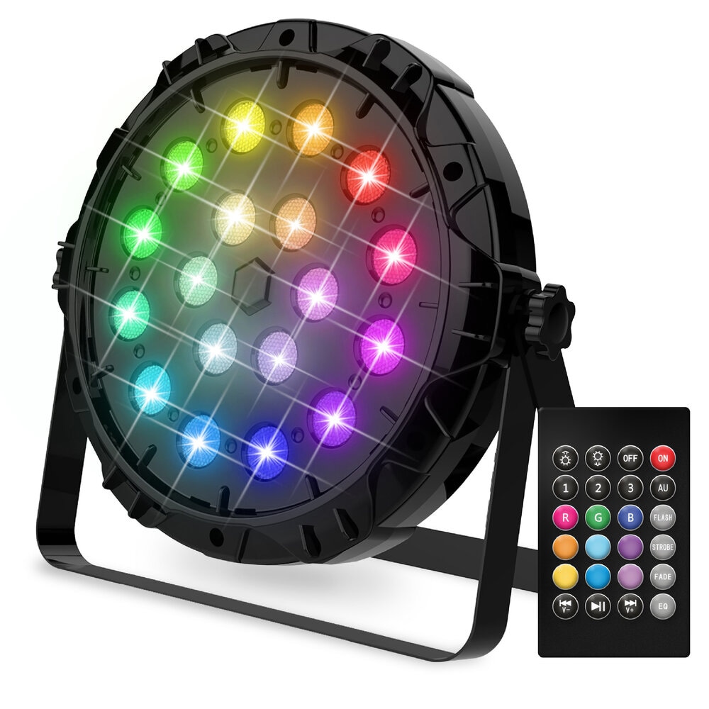 PartyFunLights 18 RGB LED discolampa med fjärrkontroll