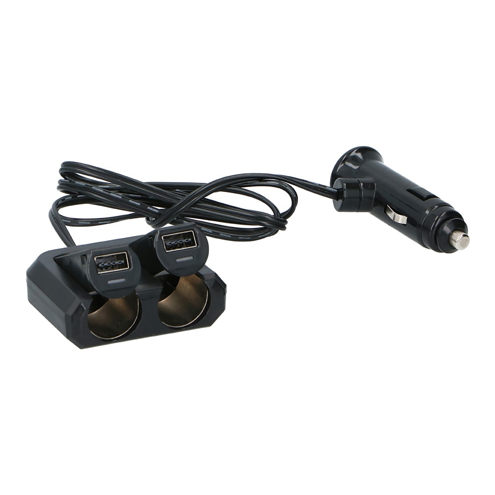 Billaddare 4,8A 12/24A med 2XUSB och 2 Cigg-kontakter