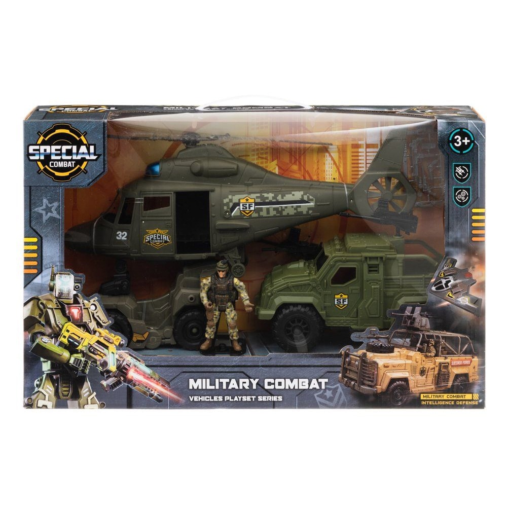 Leksaksset - Helikopter, Jeep och 4-Hjuling