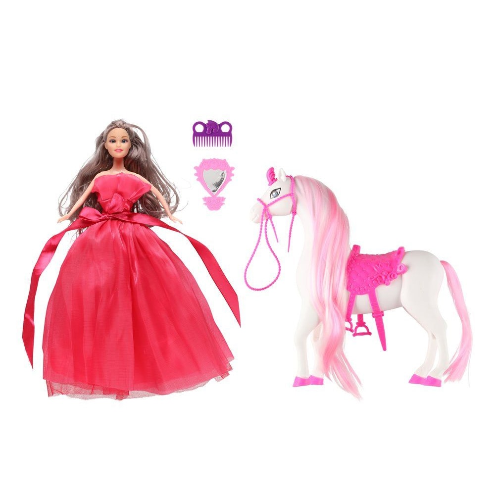 Docka med häst – lekset med tillbehör