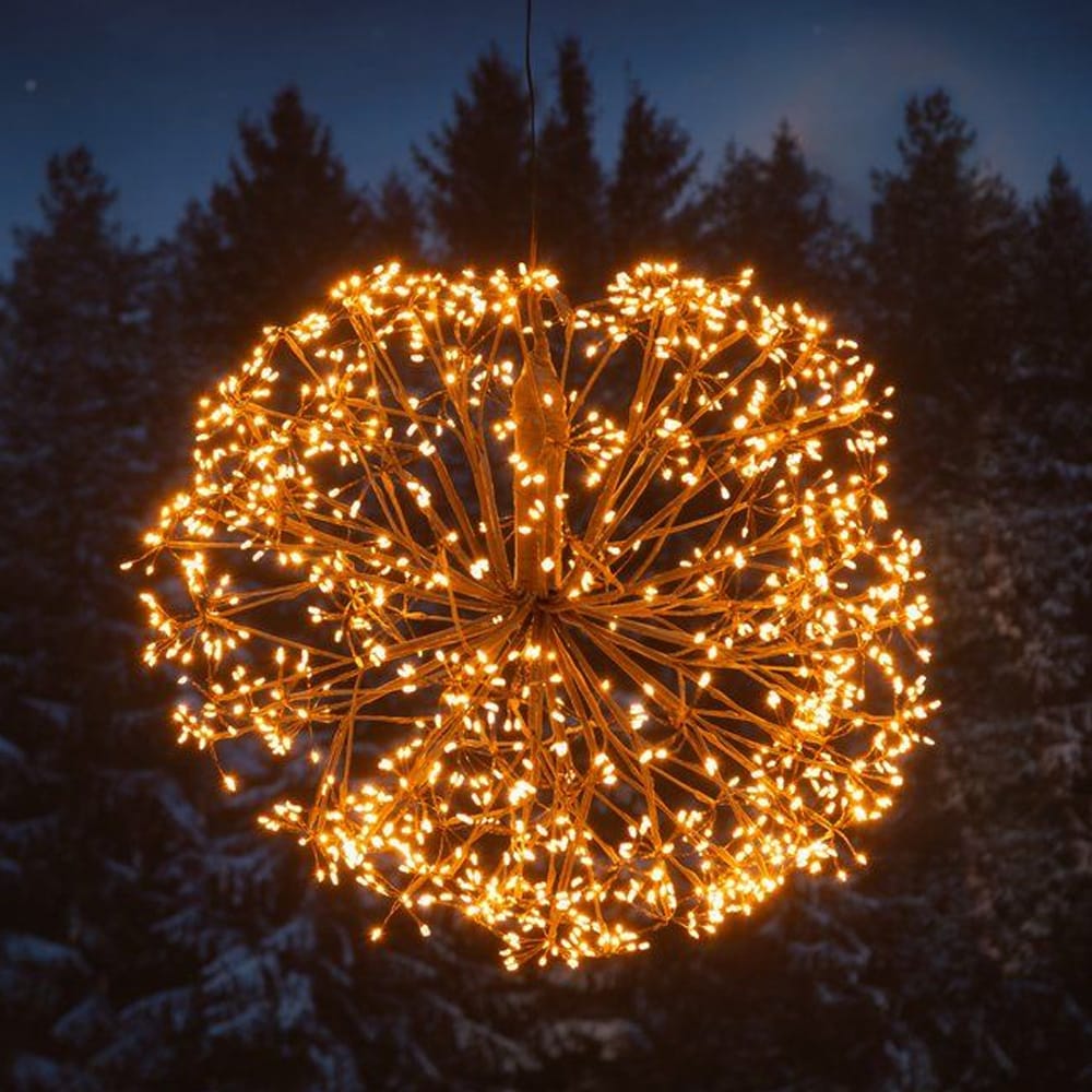 Ljusboll 50 cm 1080 micro-LED bärnsten –  ute/inne