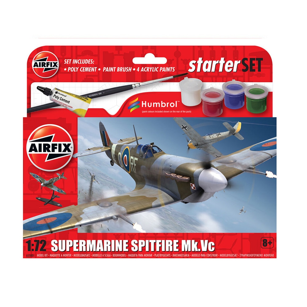 Airfix 1:72 Starter Set modellplan- Supermarine Spitfire MkVc modellbygge