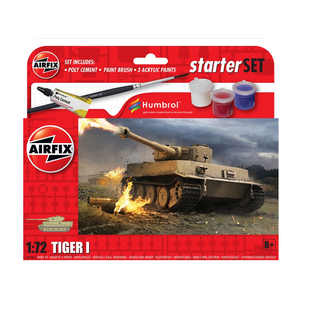 Airfix 1:72 Starter Set modelltank - Tiger 1 modellbygge